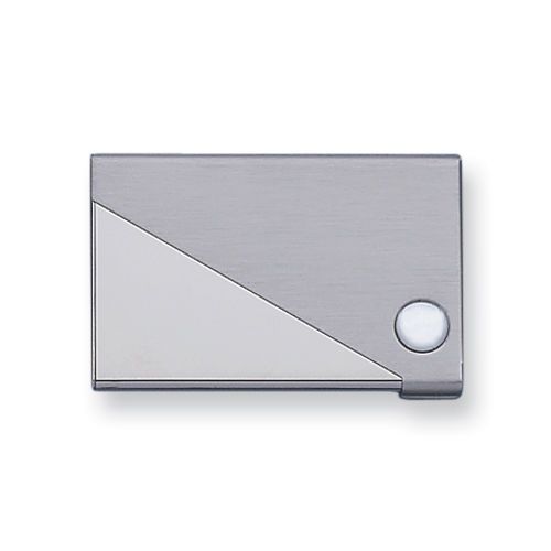 Silver-tone Brushed and Polished Business Card Case