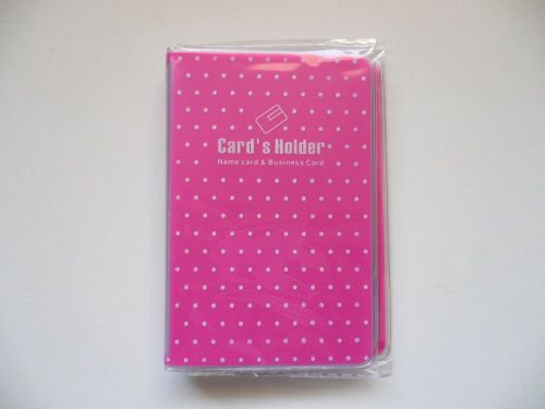 PINK Vinyl Business/Credit Card Case Holders Organizers w/Dots BN