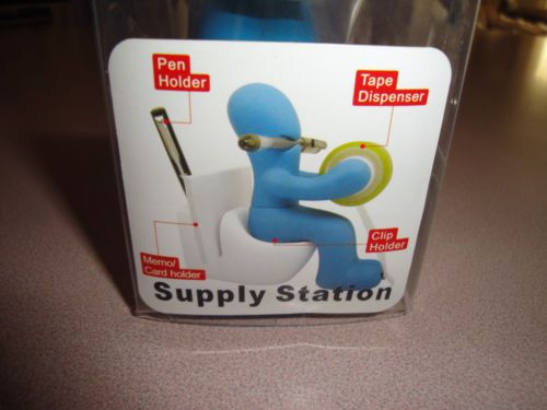 Butt station desk/office accessory ~ paper clips, sticky note, tape holder for sale