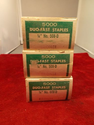 #8 of 16, LOT OF NEW OLD STOCK DUO-FAST STAPLES, 1 BOX OF 5000 1/4&#034; No. 508-D