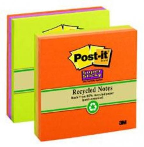 Post-it Super Sticky Recycled Notes 4&#039;&#039; x 4&#039;&#039; 70 Sheets Per Pad 3 Count
