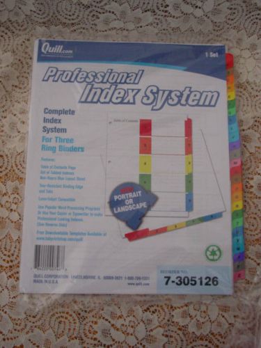 QUILL PROFESSIONAL INDEX SYSEM  A-Z INDEX SYSTEM 7-305126