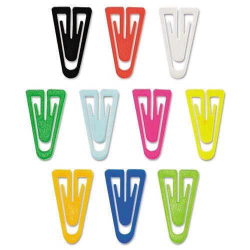 Paper clips, plastic, large (1-3/8&#034;), assorted colors, 200/ box for sale