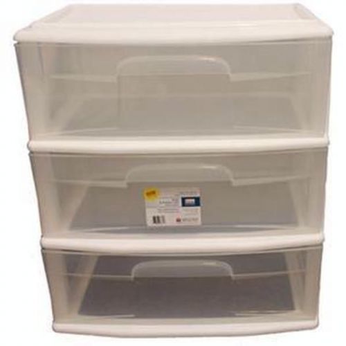 Large Three Drawer Cart White Storage &amp; Organization 05543WH.01