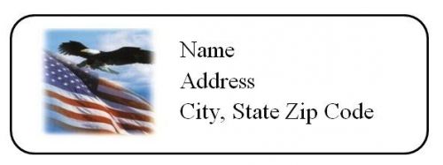 30 Personalized Return Address Labels US Flag Independence Day (us21)
