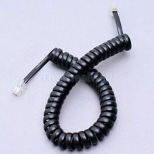 Telephone Handset Receiver Cord Phone Curly Coil Cable  Black