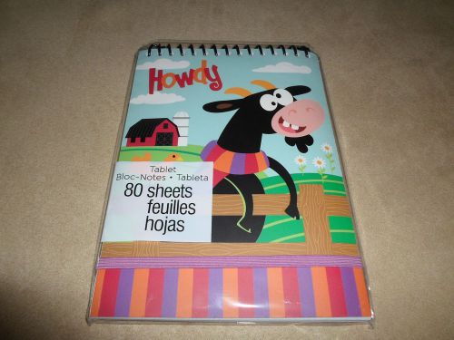 80 Sheet &#034;Farm Animals&#034; Lined Spiral Tablet By Studio 18~5&#034; X 7&#034;, NEW IN PACKAGE