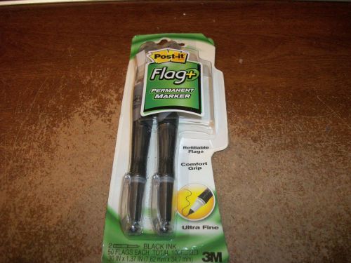 POST-IT FLAG+ PERMANENT MARKER ULTRA FINE BLACK INK 100 FLAGS TOTAL FREESHIPPING