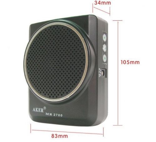 New AKER MR2700 12W Waistband Portable PA Voice Amplifier Booster MP3 Speaker FM