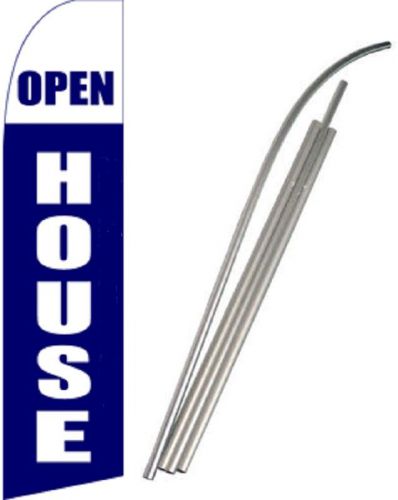 Open House Swooper Feather Bow Business Flag W/pole 15&#039;