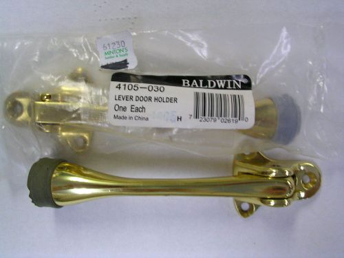 3 NIP Baldwin 5&#034; Lever Door Holders 4105-030 Polished Brass + One extdra