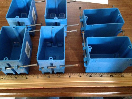 NEW Carlon Blue Electrical Outlet Box, Single Gage Box W/ Nails