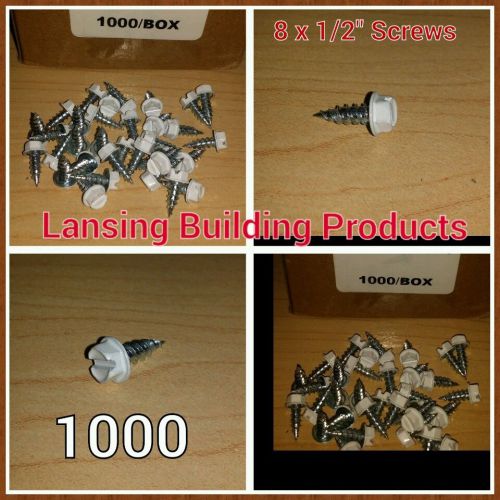#8x1/2 Lg Hex washer head screw self piercing point head painted white 3000 pcs