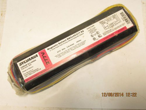 Sylvania mb2x40/277 rs magnetic rapid start ballast 2 lamp 277v 60hz nos for sale