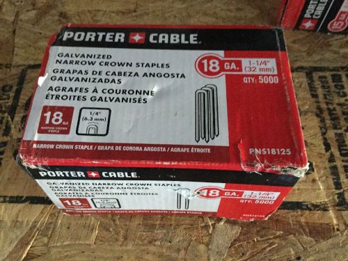 Porter Cable 18 Gauge 1-1/4&#034; (32mm) Galvanized Crown Staple PNS18125 Qty 5000