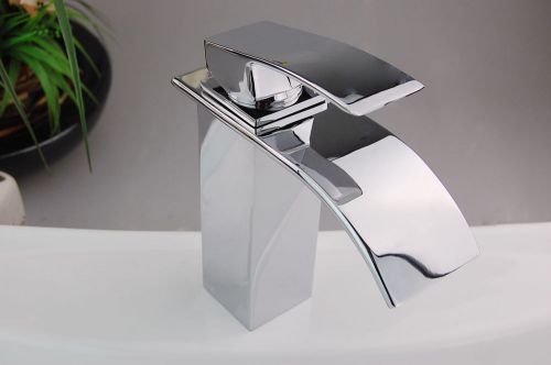 Nice Square waterfall  bathroom FAUCET sink mixer chrome tap dryj