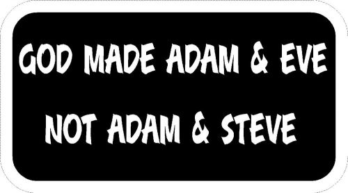 GOD MADE ADAM &amp; EVE  Funny Hard hat decals toolboxes laptops gay MC helmets