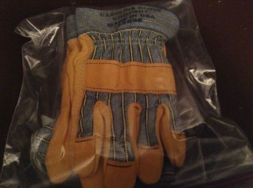 Carolina Gloves pair Select Side Split Cowhide Leather Palm with Safety Cuff  L