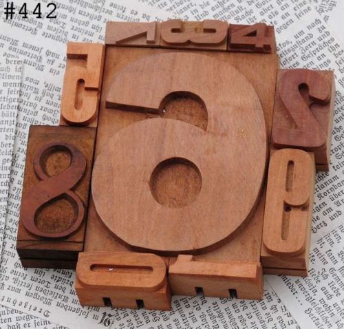 0-9 mixed unused numbers letterpress wood printing blocks wood type number 123