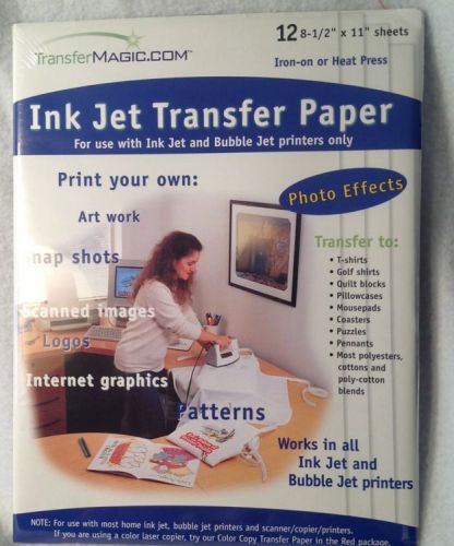 New package Ink Jet Transfer Paper 12 Sheet  8 1/2 x 11&#034;  pkg.