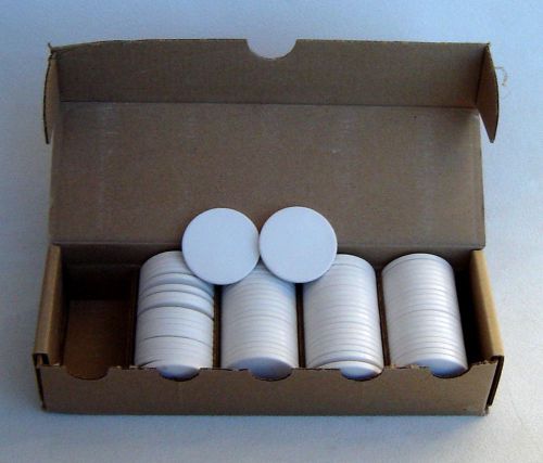 Dye sublimation blanks: 80 white poker chips for dye sublimation for sale
