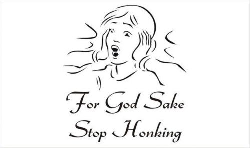 2X For God Sake Stop Honking-Funny Car Vinyl Sticker Decal Bedroom Gift -393