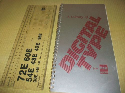 BOOK &amp; GUAGE FOR DIGITAL TYPE FROM ITEK GRAPHIX TYPEFACES PRINTING MANUAL DESIGN