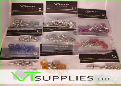 [12 peice kit] m8 anodized aluminum fender washers &amp; bolts engine dress up for sale