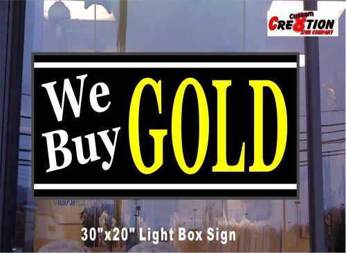 LED Light box Sign 20&#034;x30&#034; - We Buy GOLD - Neon / Banner Alternative- Jeweler