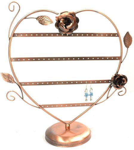 Copper Color Heart Shape Earring Stand ~Holder~Organizer Jewelry Display