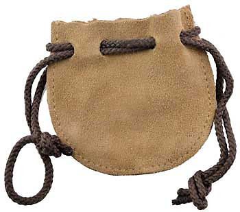 Leather drawstring pouch 3&#034; x 3&#034;