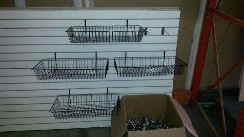 SHELVING BOARDS WITH BASKETS/HOOKS. MDF. $95.00