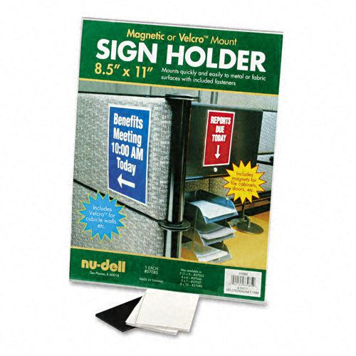 Nu-dell Sign Holder 8.5&#034; X 11&#034; Magnetic or Velcro Mount (6)