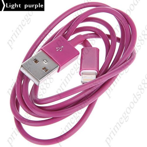 1M USB Male to 8 pin Lightning Cable Adapter Apple Free Shipping Light Purple