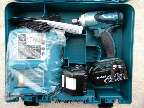MAKITA 18 VOLT BTW251  1/2   CORDLESS IMPACT WRENCH,2 BL1830 BATTERY,CHARGER,CAS 18V