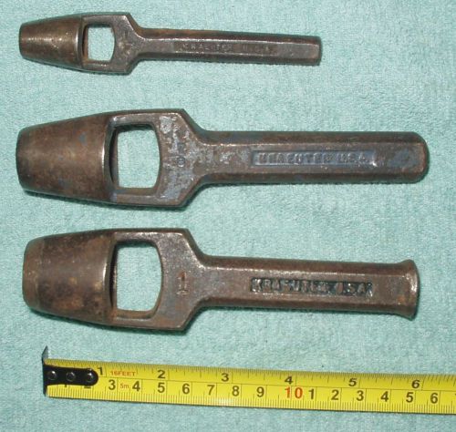 VINTAGE LEATHER PUNCHES (3) – ROUND HOLE –  1/2 ”, 7/8” &amp; 1 ”