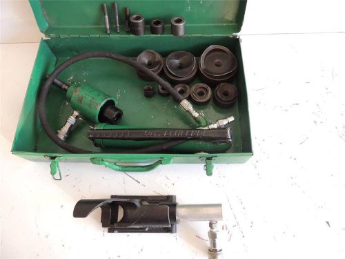 Greenlee 7306 hydraulic knockout punch set 1/2&#034; to 3&#034; must see with cable bender for sale