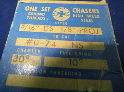 GEOMETRIC 0-74 NS SUPERMETRIC CHASERS FOR 5/16&#034; DS DIE HEAD,  1/8 ” PROJECTION
