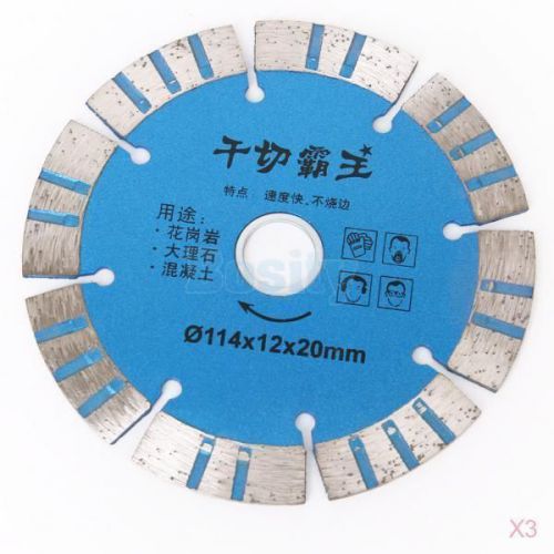 3x 114mm dry water cutting flat concrete stone granite marble diamond saw blade for sale