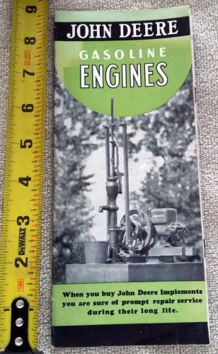 John  Deere hit miss farm gas engine catalog brochure model E