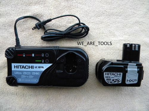 New hitachi ebm1830 18v 3.0 ah lit-ion battery,uc18yrl charger 18 volt, 4 drill for sale
