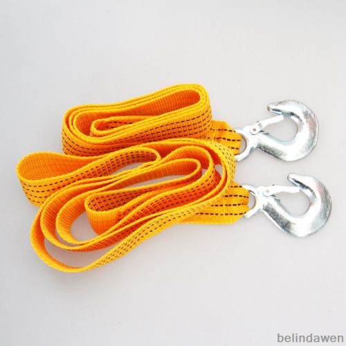 1pc multifunctional 10 feet 3 ton / 3000kg car vehicle towing belts rope-yellow for sale