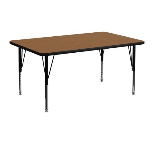 Flash Furniture XU-A2448-REC-OAK-T-P-GG 24&#034;x 48&#034; Rectangular Activity Table with