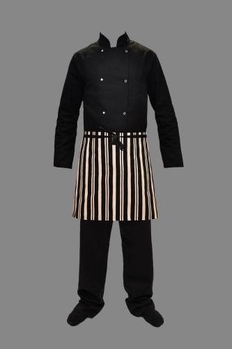 PROFESSIONAL striped CHEF WAITRESS BAR BISTRO CAFE WAIST SHORT APRON L&amp;G LONDO