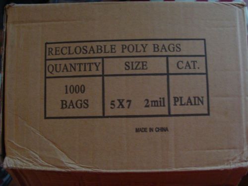 1000 5x7 Clear 2 MlL Ziplock Zip lock ReClosable Poly Plastic Bags New