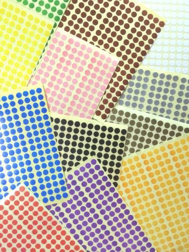 BULK 6mm Coloured Dot Stickers Round Sticky Adhesive Spot Circles Paper Labels