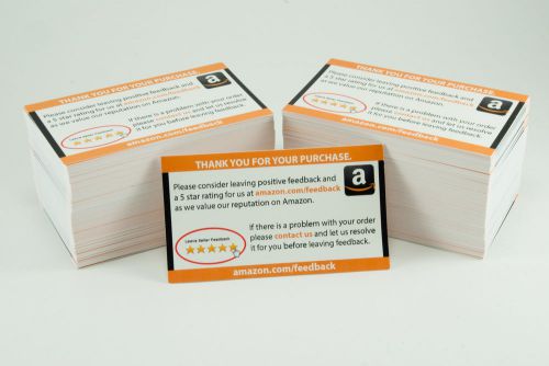 250 High Quality AMAZON Thank You Business Card for Seller Feedback Rating