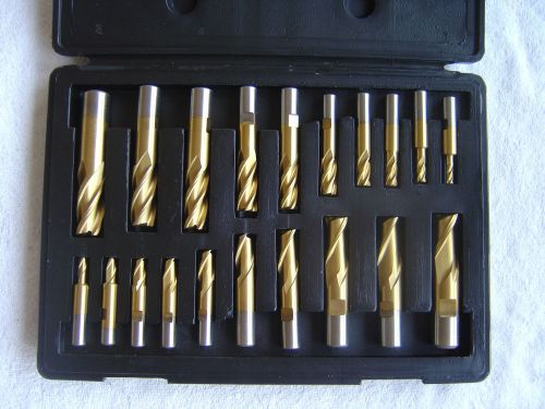 New mhc 20 piece hss end mill set   3/16 x 3/8 to 3/4 x 3/4 for sale