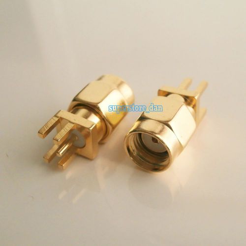 10Pcs RP-SMA male with jack pin solder for PCB clip edge mount RF connector