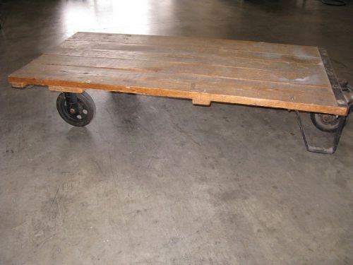 Vintage industrial factory rocker cart / railroad cart / coffee table for sale